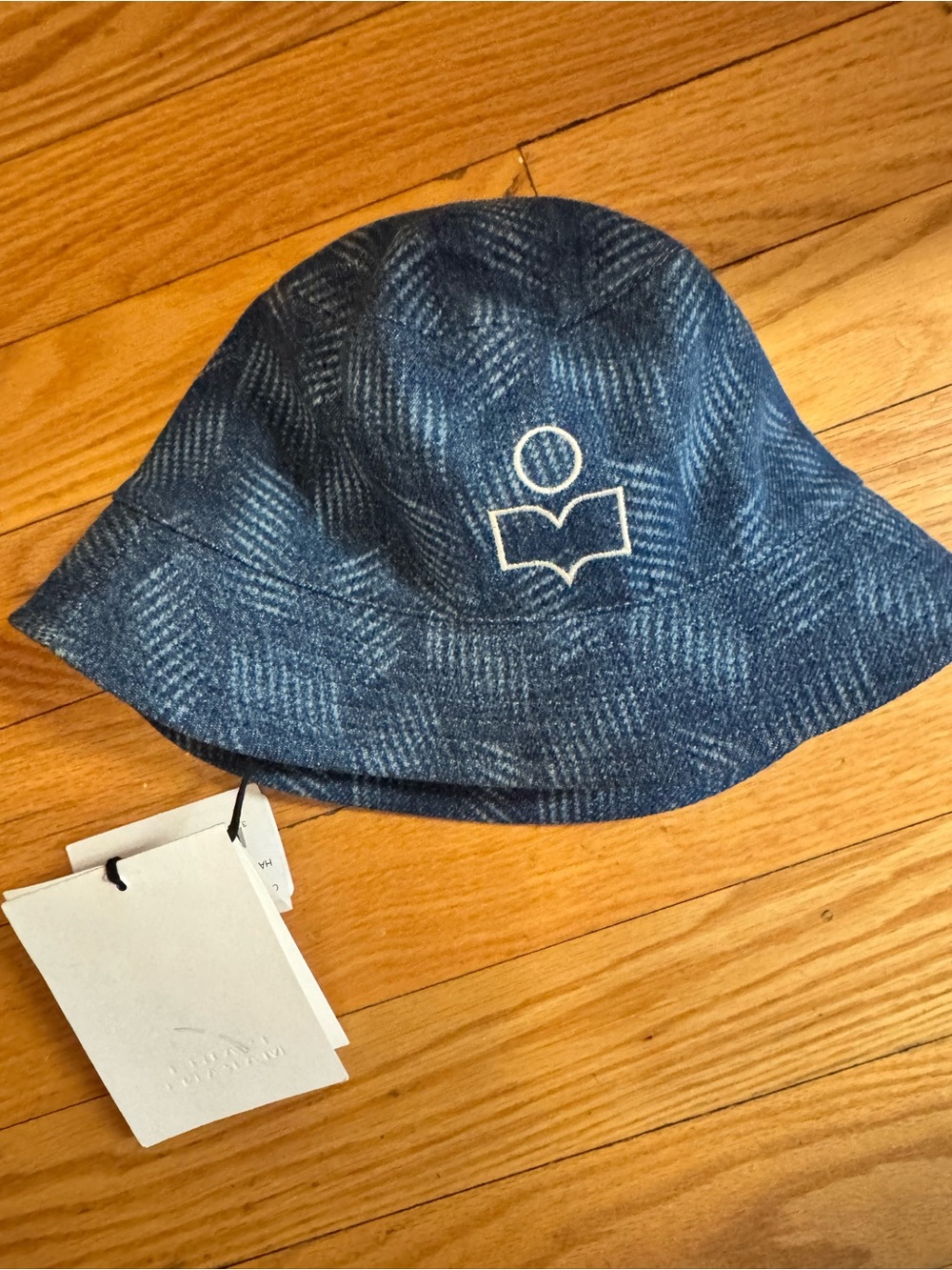 Isabel Marant Patterned Bucket Hat with White Embroidered Logo